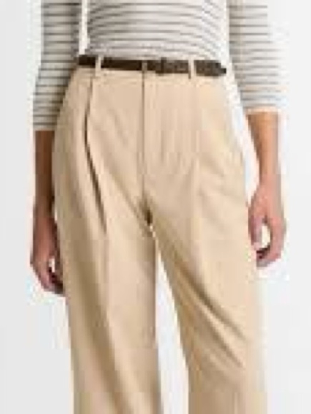 Vince Beige High-Rise Pleated Trousers